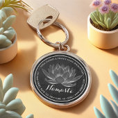 YOGA Meditation Reiki Instructor Black White Lotus Sleutelhanger