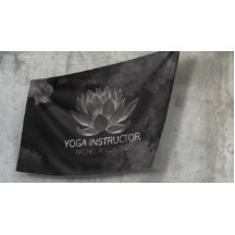 YOGA Meditation Reiki Instructor Black White Lotus