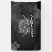 YOGA Meditation Reiki Instructor Black White Lotus Spandoek (Verticaal)