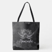YOGA Meditation Reiki Instructor Black White Lotus Tote Bag (Voorkant)