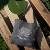 YOGA Meditation Reiki Instructor Black White Lotus Tote Bag