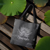 YOGA Meditation Reiki Instructor Black White Lotus Tote Bag