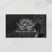 YOGA Meditation Reiki Instructor Black White Lotus Visitekaartje (Voorkant)