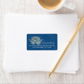 YOGA Meditation Reiki Instructor Blue en Gold Lotu Etiket (Insitu)