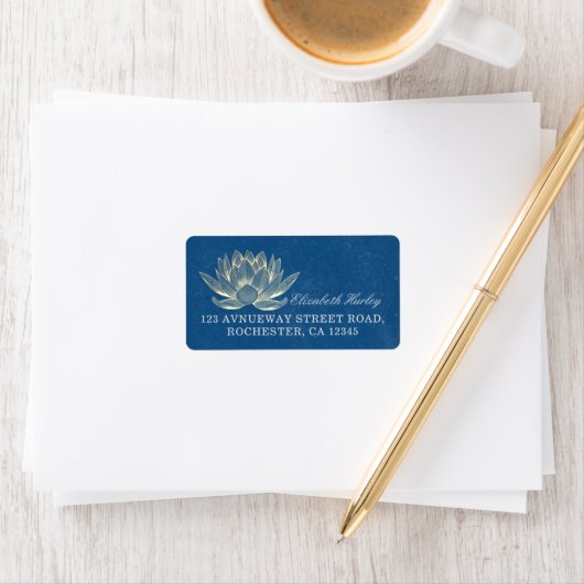 YOGA Meditation Reiki Instructor Blue en Gold Lotu Etiket (Insitu)