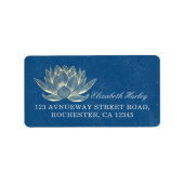 YOGA Meditation Reiki Instructor Blue en Gold Lotu Etiket (Voorkant)