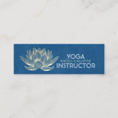 YOGA Meditation Reiki Instructor Blue en Gold Lotu Mini Visitekaartje (Voorkant)