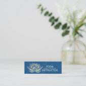 YOGA Meditation Reiki Instructor Blue en Gold Lotu Mini Visitekaartje (Staand voorkant)