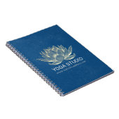 YOGA Meditation Reiki Instructor Blue en Gold Lotu Notitieboek (Rechterzijde)
