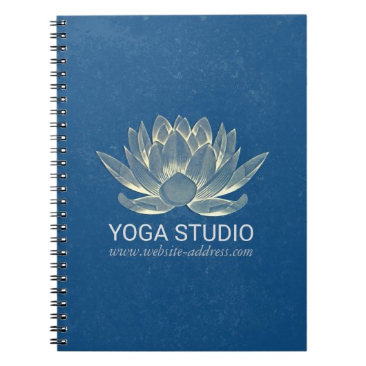 YOGA Meditation Reiki Instructor Blue en Gold Lotu Notitieboek (Voorkant)