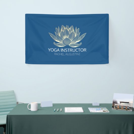 YOGA Meditation Reiki Instructor Blue en Gold Lotu Spandoek (Beurs)