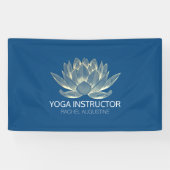YOGA Meditation Reiki Instructor Blue en Gold Lotu Spandoek (Horizontaal)
