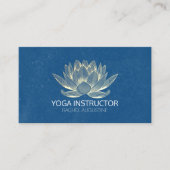 YOGA Meditation Reiki Instructor Blue en Gold Lotu Visitekaartje (Voorkant)