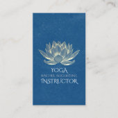 YOGA Meditation Reiki Instructor Blue en Gold Lotu Visitekaartje (Voorkant)