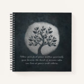 Yoga Meditation Reiki Instructor Silver Tree Quote Notitieboek (Voorkant)