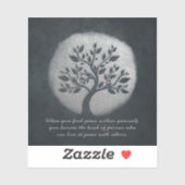 Yoga Meditation Reiki Instructor Silver Tree Quote Sticker (Vel)