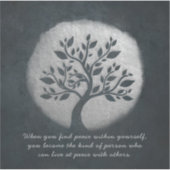 Yoga Meditation Reiki Instructor Silver Tree Quote Sticker (Voorkant)