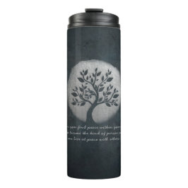 Yoga Meditation Reiki Instructor Silver Tree Quote Thermosbeker