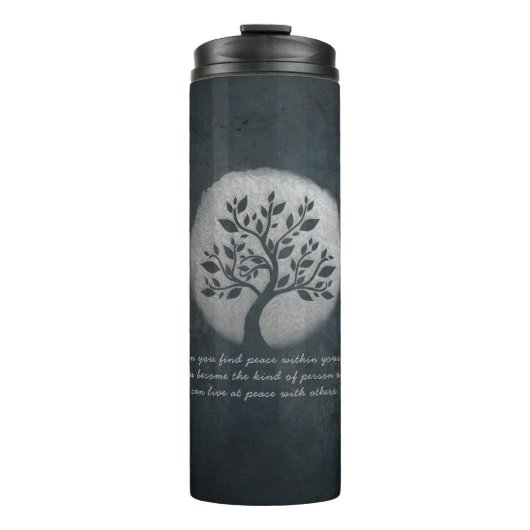Yoga Meditation Reiki Instructor Silver Tree Quote Thermosbeker (Voorkant)