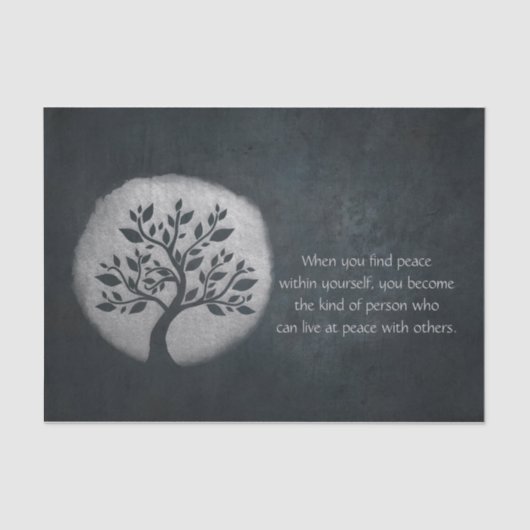 Yoga Meditation Reiki Instructor Silver Tree Quote Tissuepapier (Voorkant)