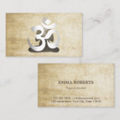 Yoga & Meditation Silver Om Symbol  Visitekaartje (Voorkant / Achterkant)