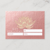 YOGA Meditation Studio Cadeaubon Gold Lotus Kortingskaartje (Voorkant)