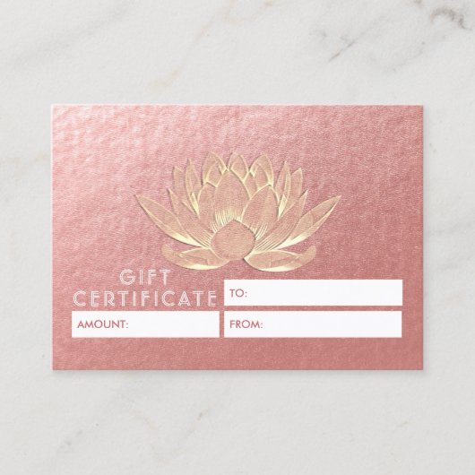 YOGA Meditation Studio Cadeaubon Gold Lotus Kortingskaartje (Voorkant)