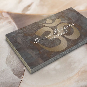 Yoga & Meditation Teacher  Gold Om Sign Visitekaartje