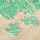 Yoga Meditation Teacher Green Gold Mandala Quotes Legpuzzel (Zijkant)