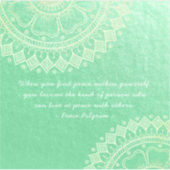 Yoga Meditation Teacher Green Gold Mandala Quotes Sticker (Voorkant)
