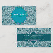 Yoga Meditation Teacher Instructor Mandala Blauwgr Visitekaartje (Voorkant / Achterkant)