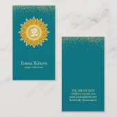 Yoga & Meditation Teacher Lotus Blauwgroen Gold Gl Visitekaartje (Voorkant / Achterkant)