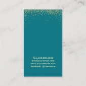 Yoga & Meditation Teacher Lotus Blauwgroen Gold Gl Visitekaartje (Achterkant)