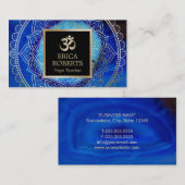 Yoga & Meditation Teacher Mandala Elegant Blue Visitekaartje (Voorkant / Achterkant)