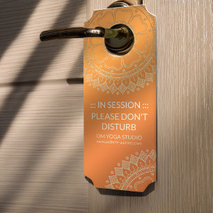 Yoga Meditation Teacher Modern Oranje Gold Mandala Deurhanger