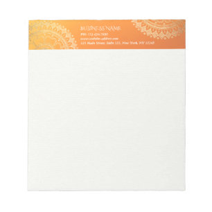 Yoga Meditation Teacher Modern Oranje Gold Mandala Notitieblok