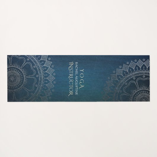 Yoga Meditation Teacher Modern Oranje Gold Mandala Yogamat (Achterkant (horizontaal))