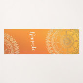 Yoga Meditation Teacher Modern Oranje Gold Mandala Yogamat (Voorkant (horizontaal))