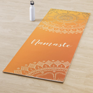 Yoga Meditation Teacher Modern Oranje Gold Mandala Yogamat
