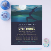Yoga Meditation Teacher Moon Salutation Open House Flyer (Enkel)