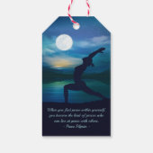 Yoga Meditation Teacher Moon Salutation Pose Quote Cadeaulabel (Achterkant)