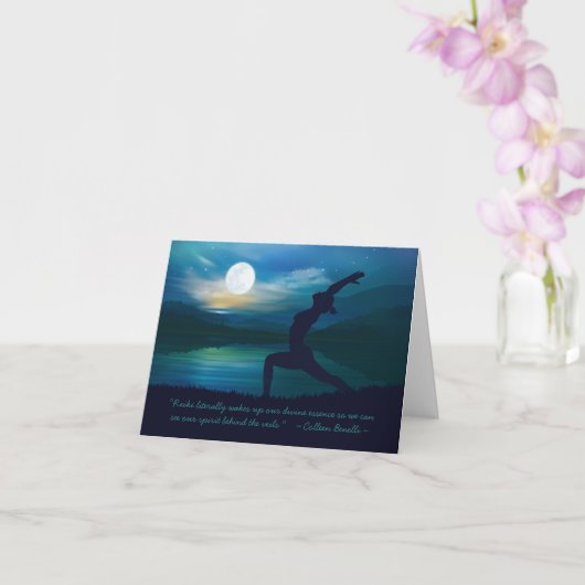 Yoga Meditation Teacher Moon Salutation Pose Quote Kaart (Orchidee)