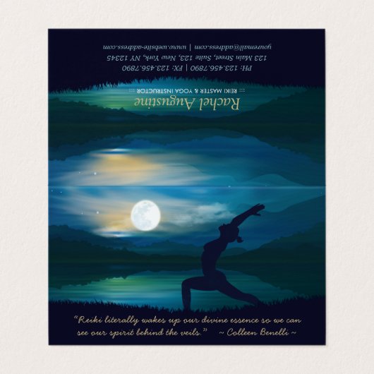 Yoga Meditation Teacher Moon Salutation Price List Visitekaartje (Buitenkant ongevouwen)