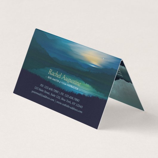 Yoga Meditation Teacher Moon Salutation Price List Visitekaartje (Achterkant)