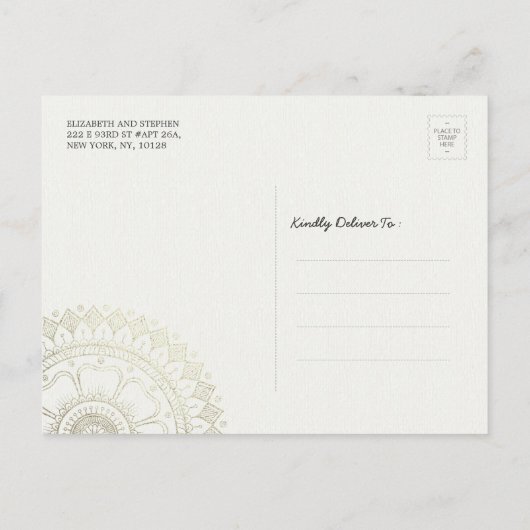 Yoga Meditation Teacher Oranje Gold Mandala Quotte Briefkaart (Achterkant)