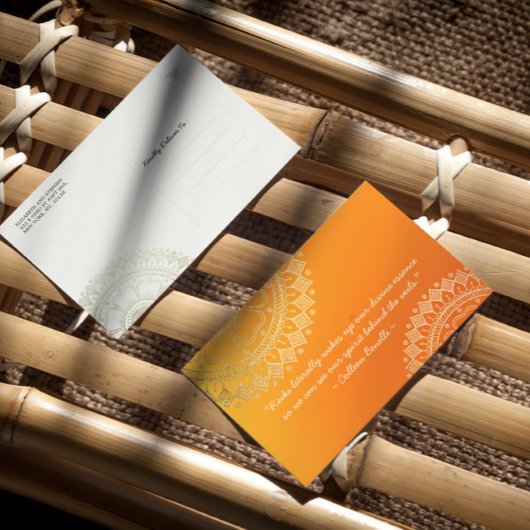 Yoga Meditation Teacher Oranje Gold Mandala Quotte Briefkaart