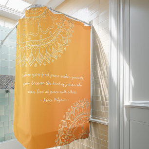 Yoga Meditation Teacher Oranje Gold Mandala Quotte Douchegordijn