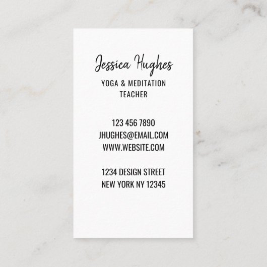 Yoga Meditation Visitekaartje (Achterkant)