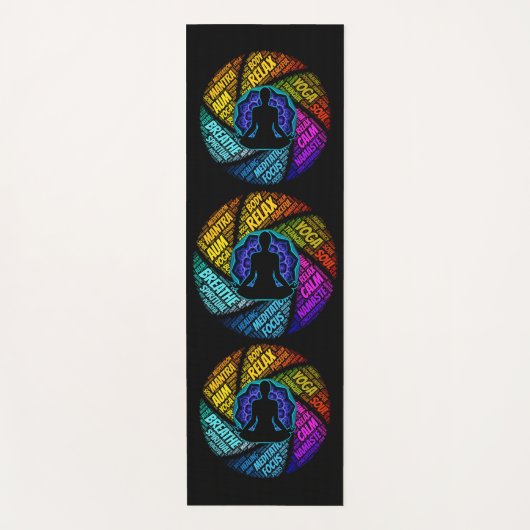 Yoga & Meditation Word Art Yogamat (Voorkant)