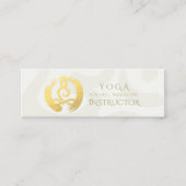 Yoga Meditation ZEN Symbol White Gold Calligraphy Mini Visitekaartje (Voorkant)